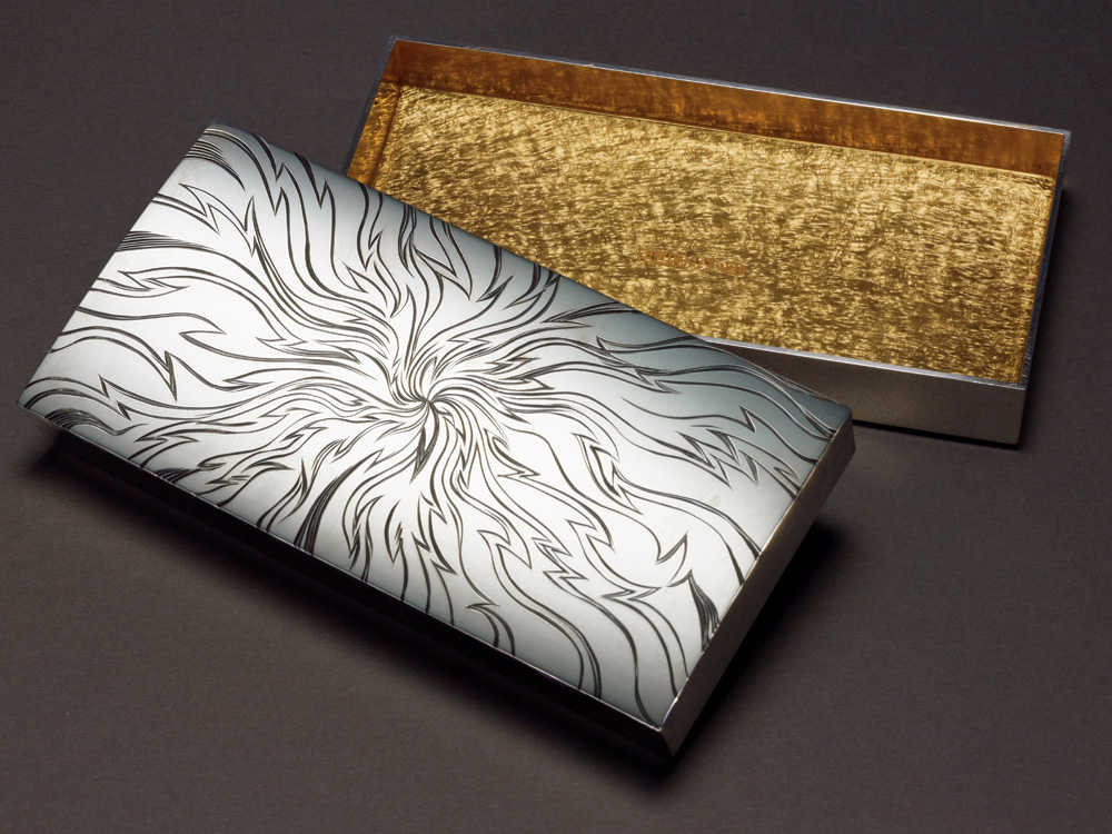 Silver, hand engraved, black and yellow gilding. 2008/9. Photo: Simon B Armitt