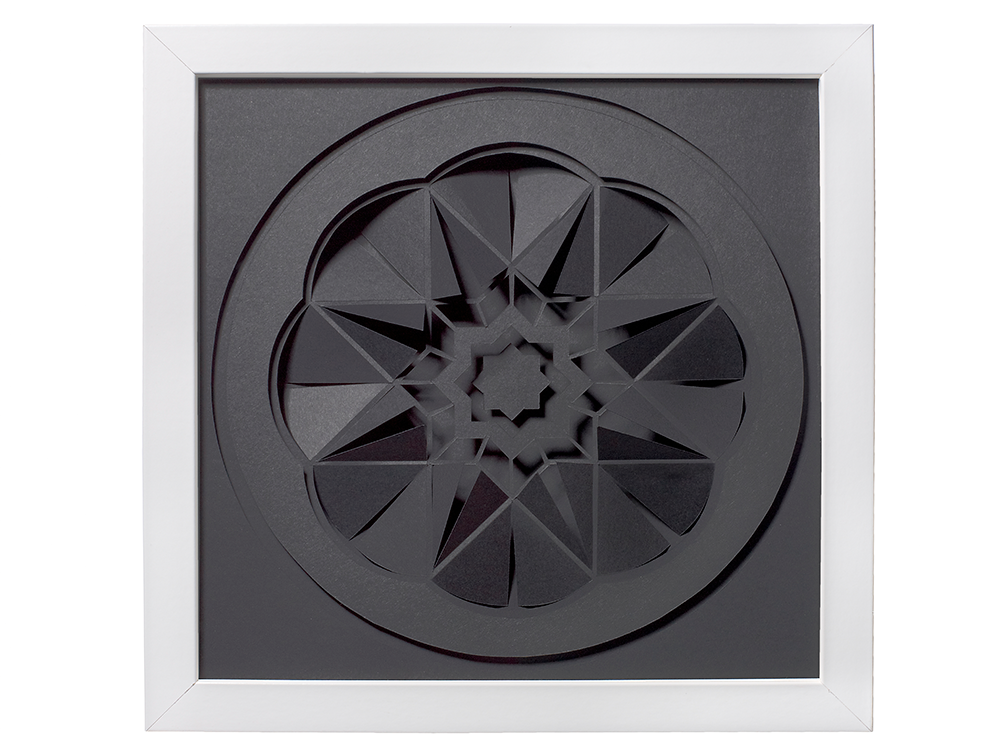 8 Point Black Star in white frame