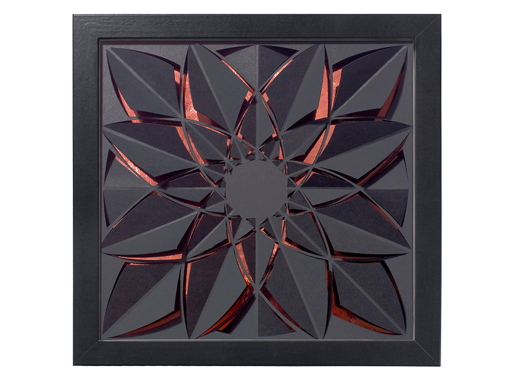 Copper black flower, black frame.