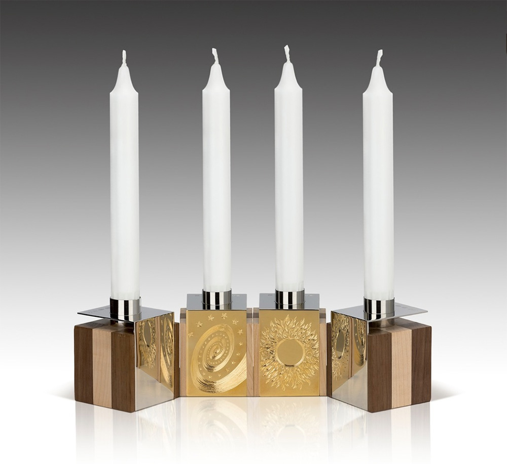 5.5cm cube, hand engraved, each pair has one mirror and one engraved silver panel.